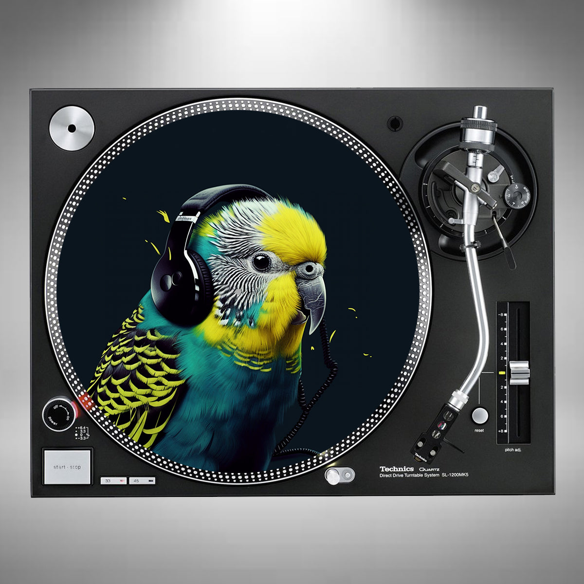 Budgerigar Wearing Headphones Slipmats