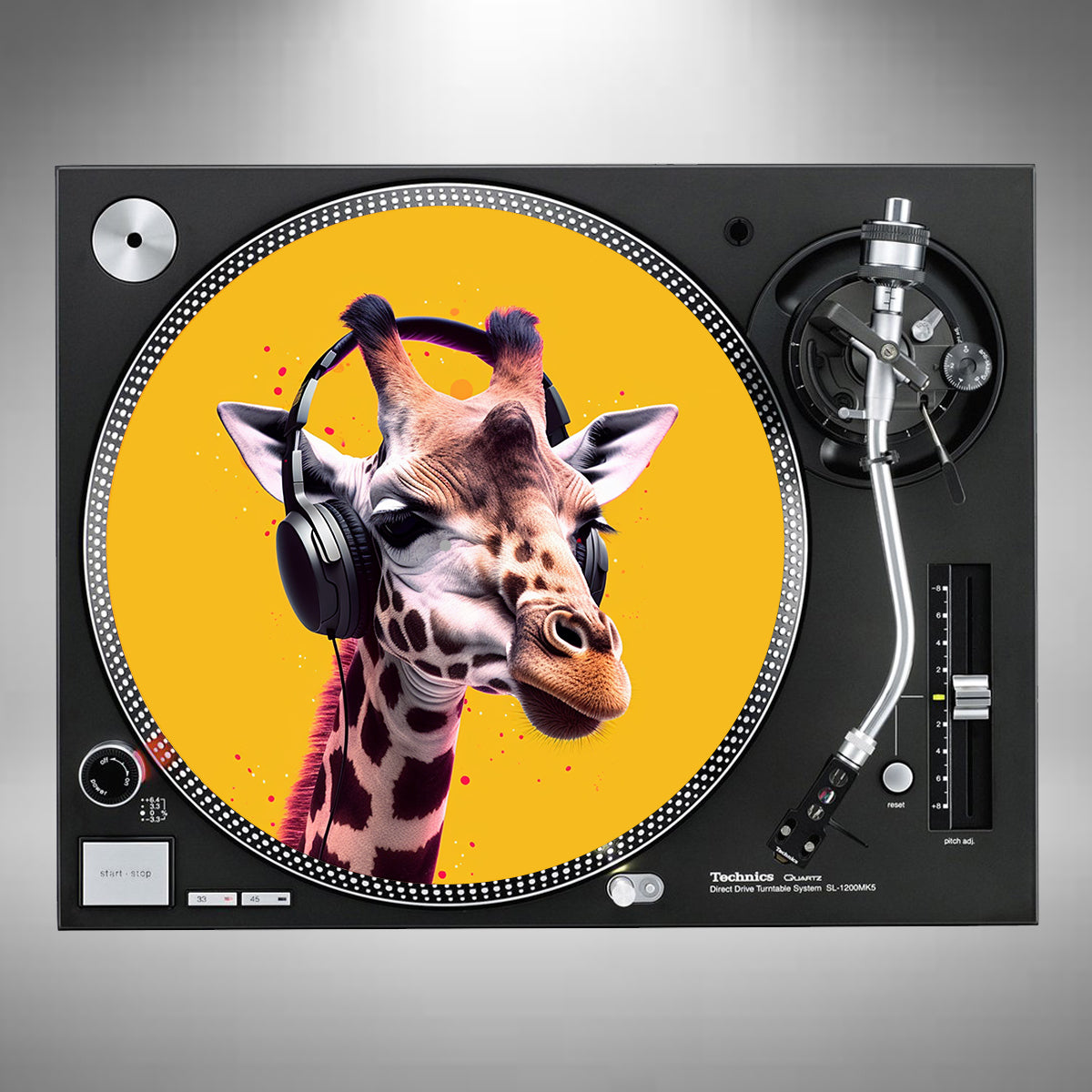 Giraffe Wearing Headphones Slipmats