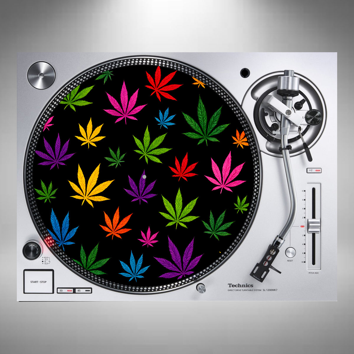 Cannabis Leaf DJ Turntable Slipmats – 12″ Felt | Single or Pair