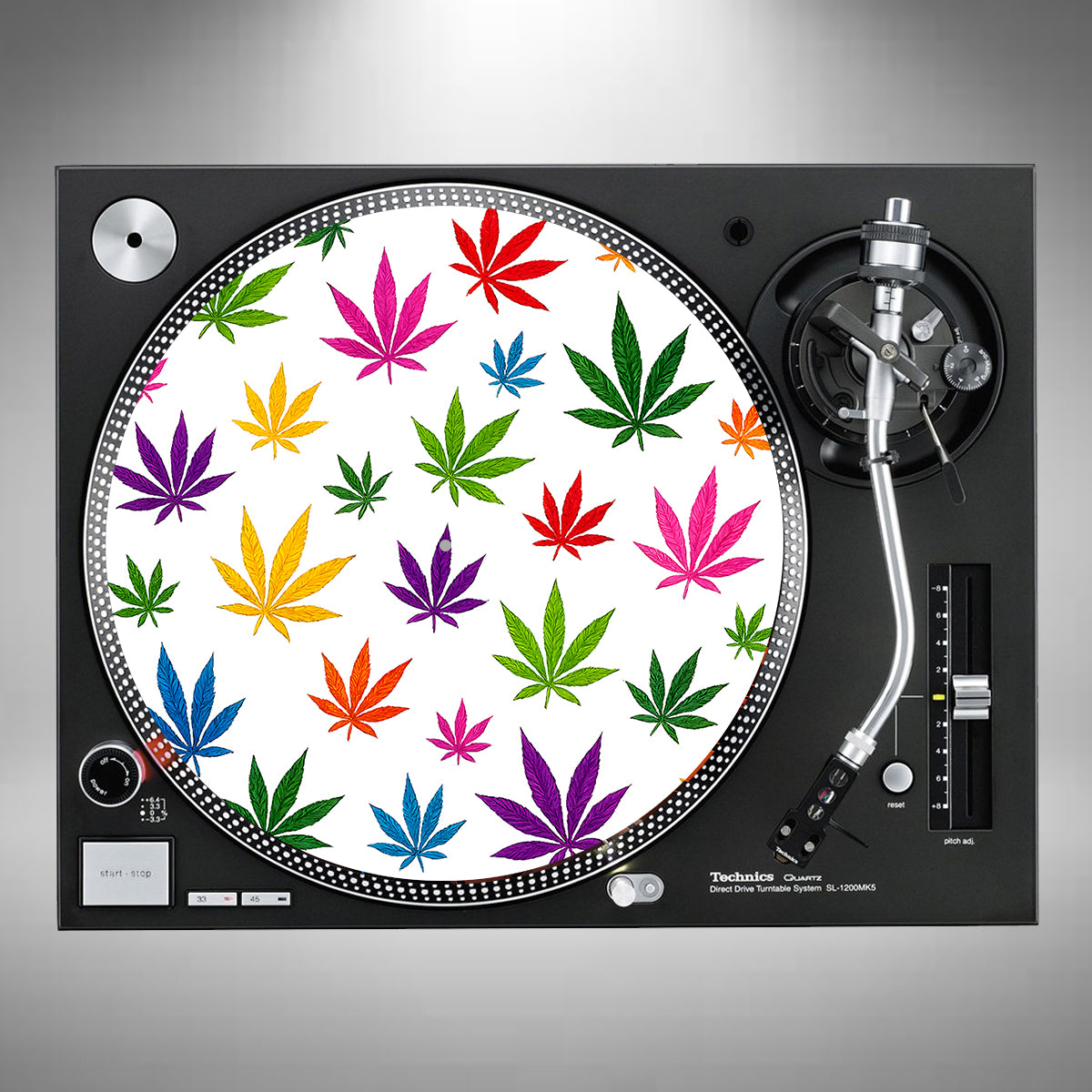 Cannabis Leaf DJ Turntable Slipmats – 12″ Felt | Single or Pair
