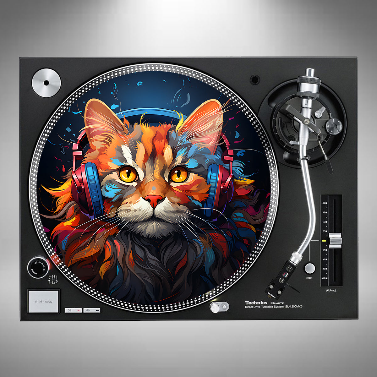 Cat Wearing Headphones Slipmats