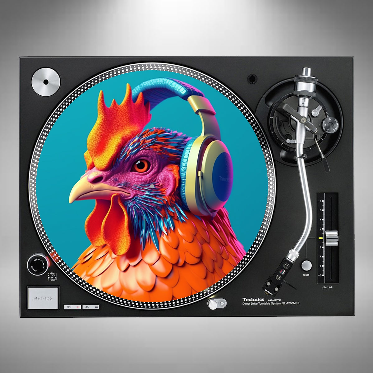 Chicken Wearing Headphones Slipmats