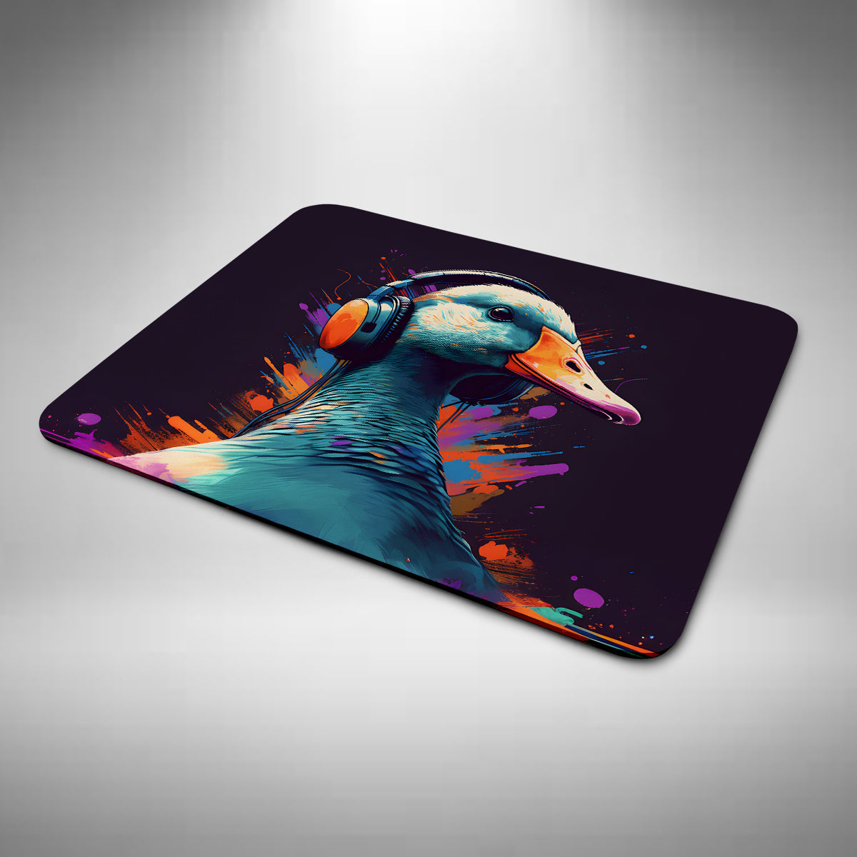 Duck Wearing Headphones Mouse Mat