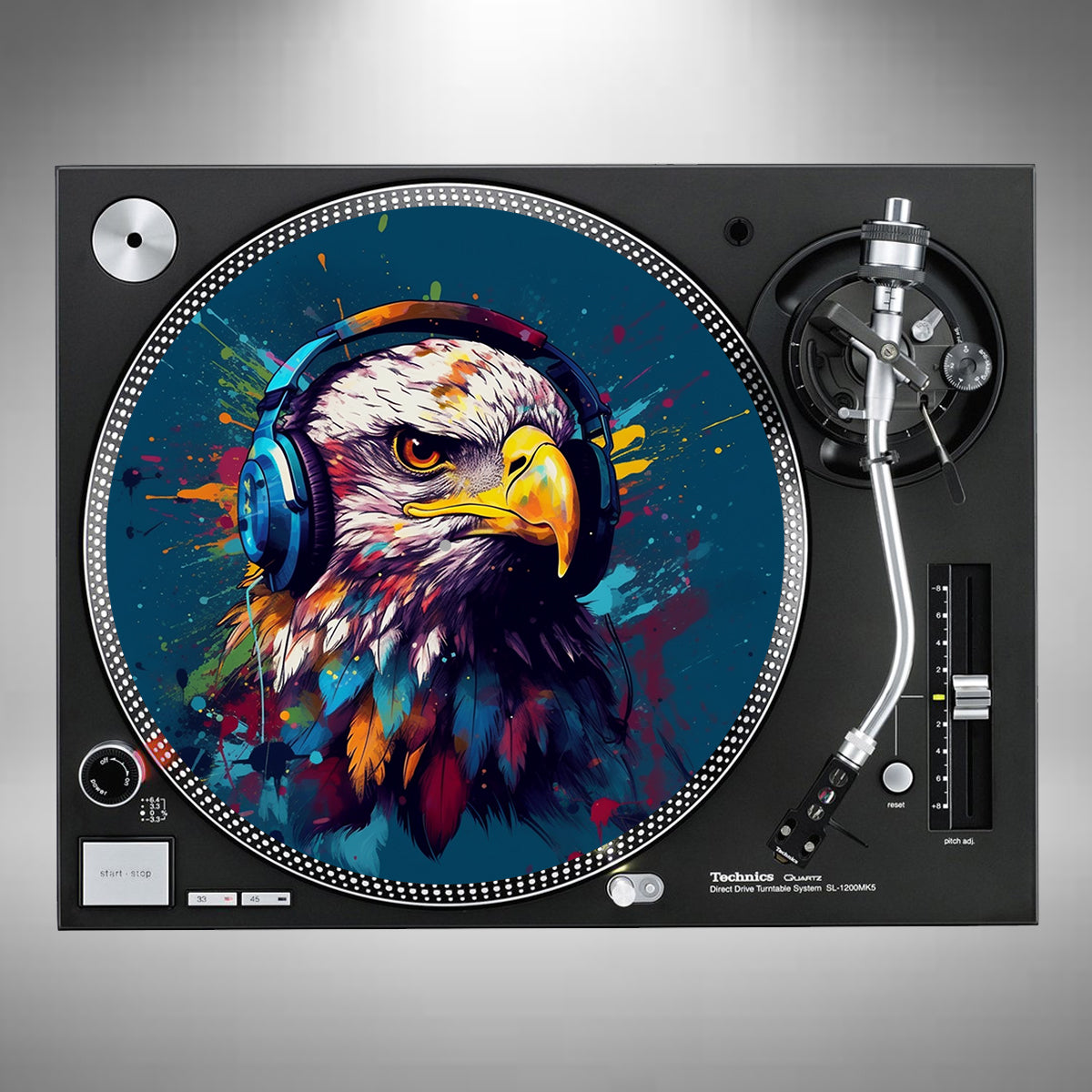 Eagle Wearing Headphones Slipmats