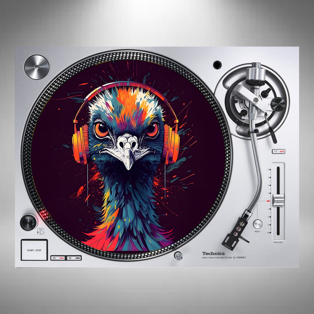 Emu Wearing Headphones Slipmats