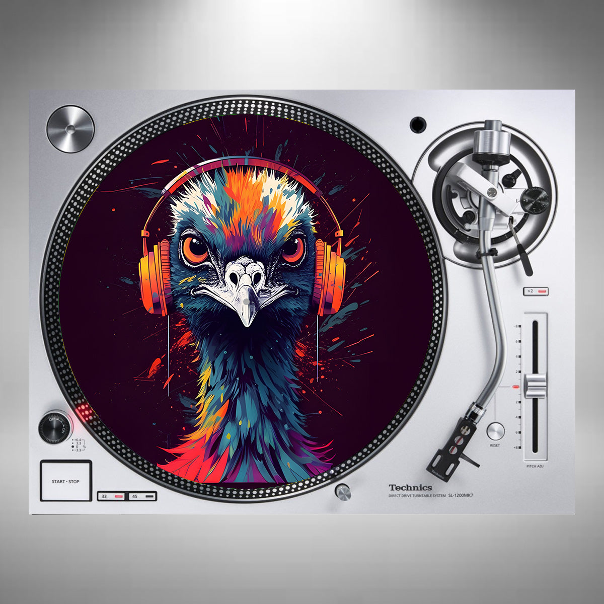 Emu Wearing Headphones Slipmats