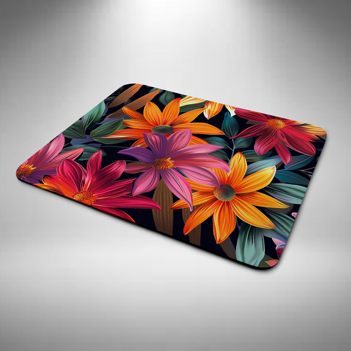 Flowers Mouse Mat Pink and Orange