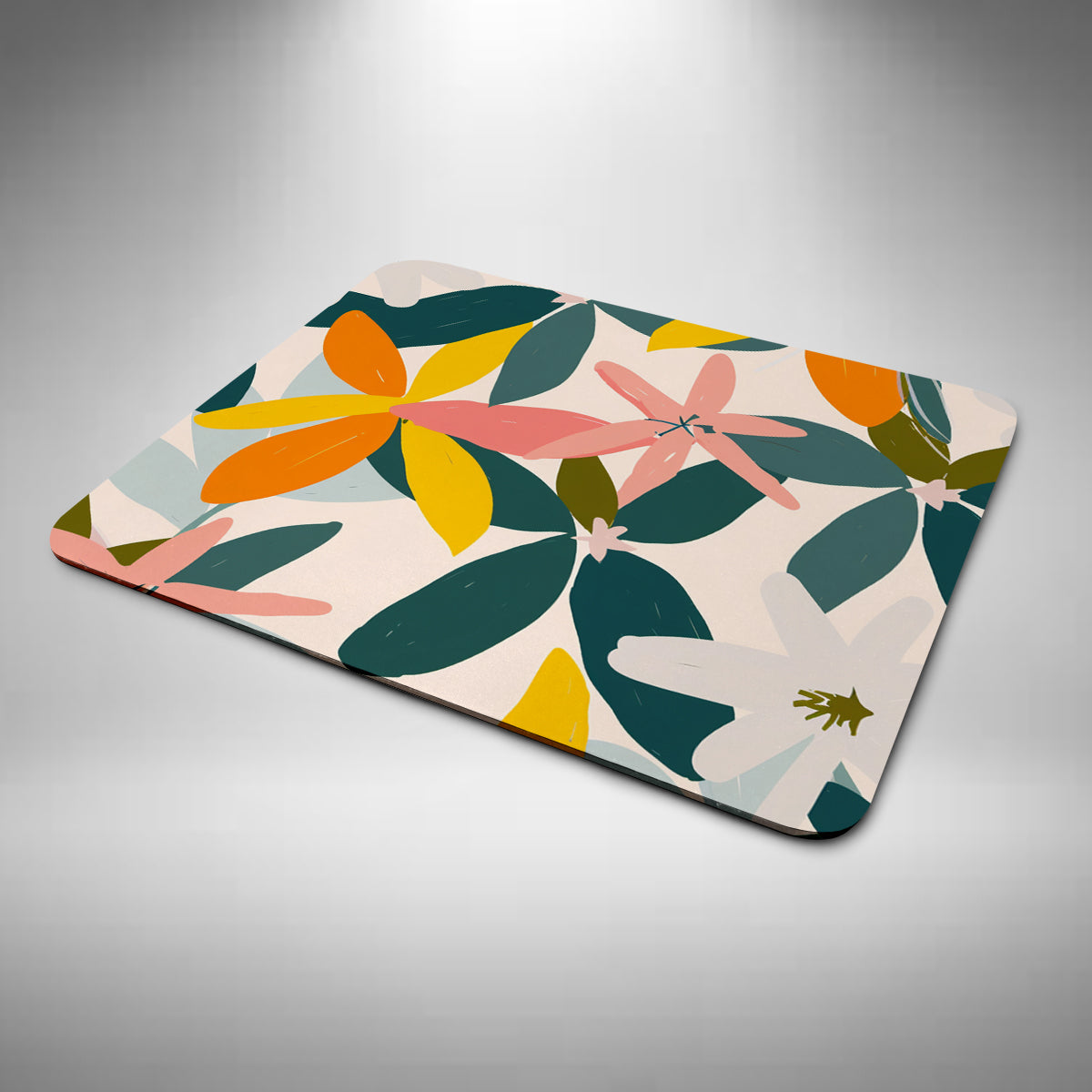 Flowers Mouse Mat Green and Yellow
