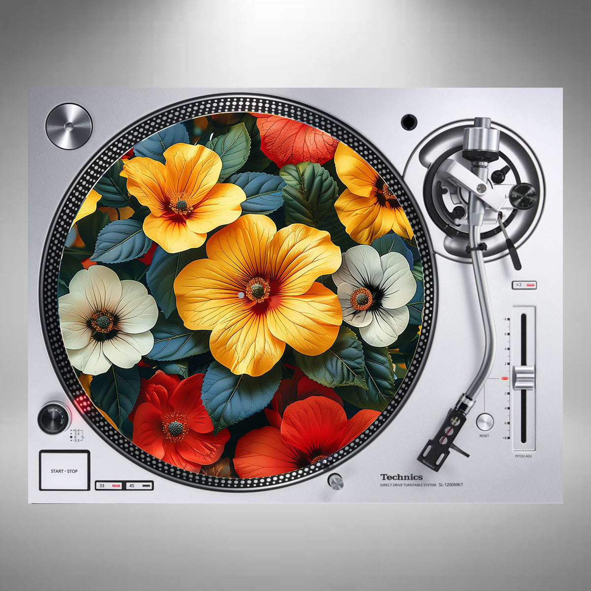 Flowers Slipmats Orange and Red