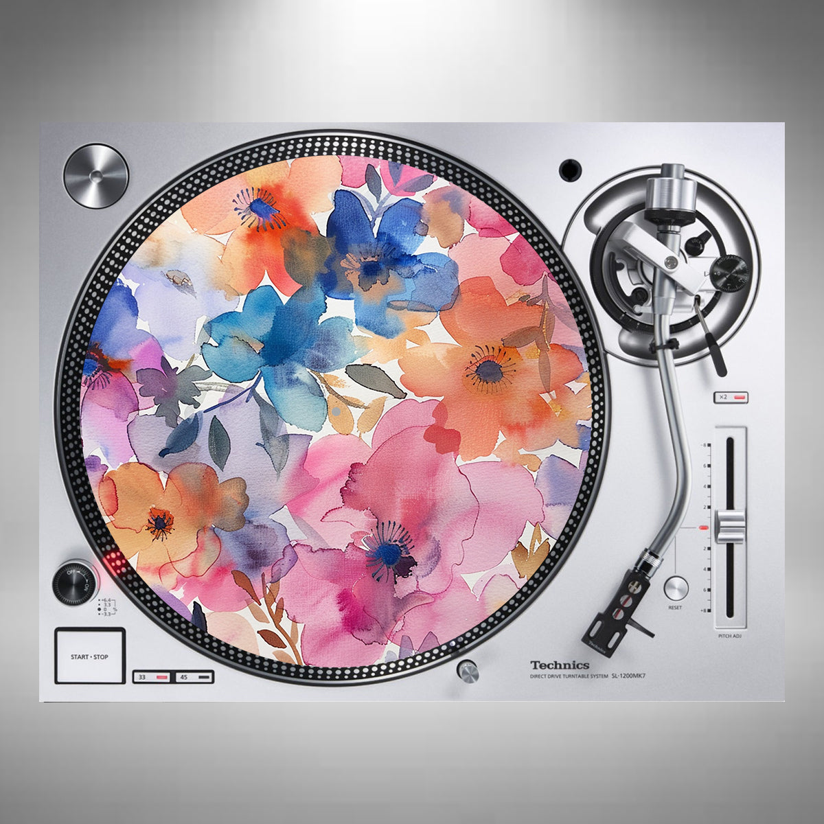 Flowers Slipmats Pink Orange and Blue