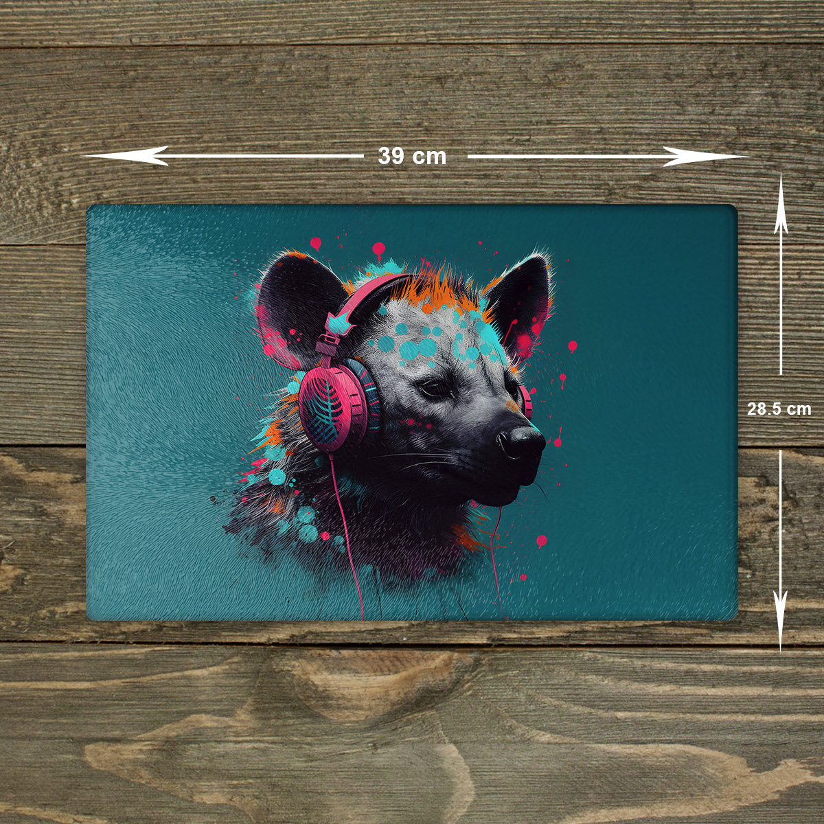 Hyena Glass Chopping Board – Animal, A3