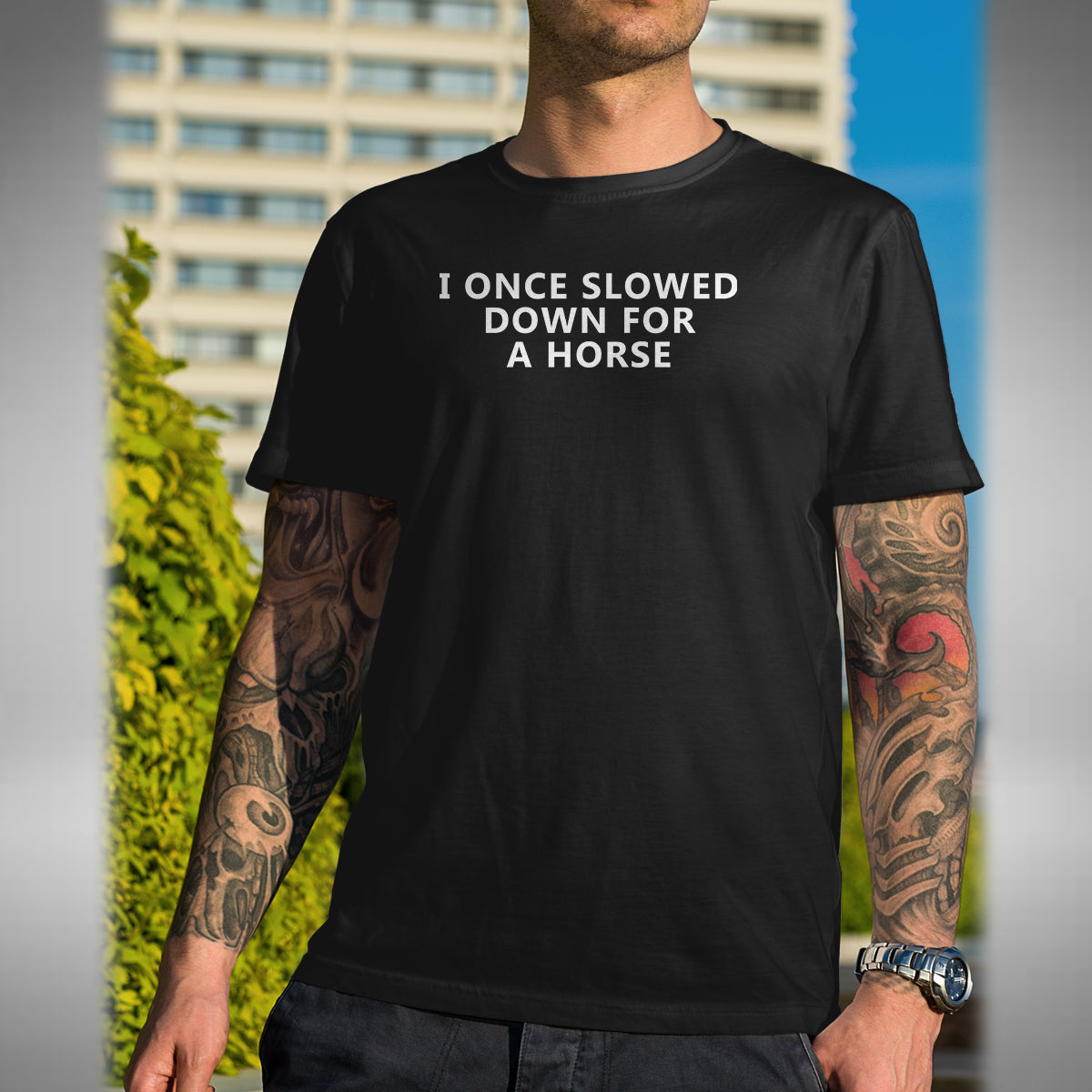 I Once Slowed Down For A Horse T-Shirt - Sean Lock Inspired Comedy Legend