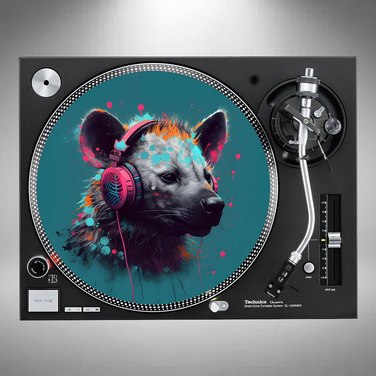 Hyena Wearing Headphones Slipmats
