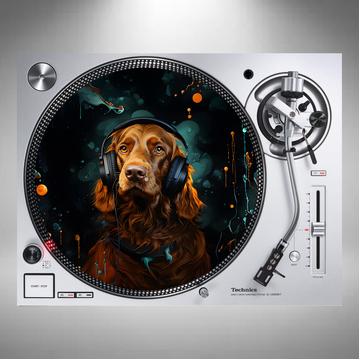 Irish Setter Wearing Headphones Slipmats