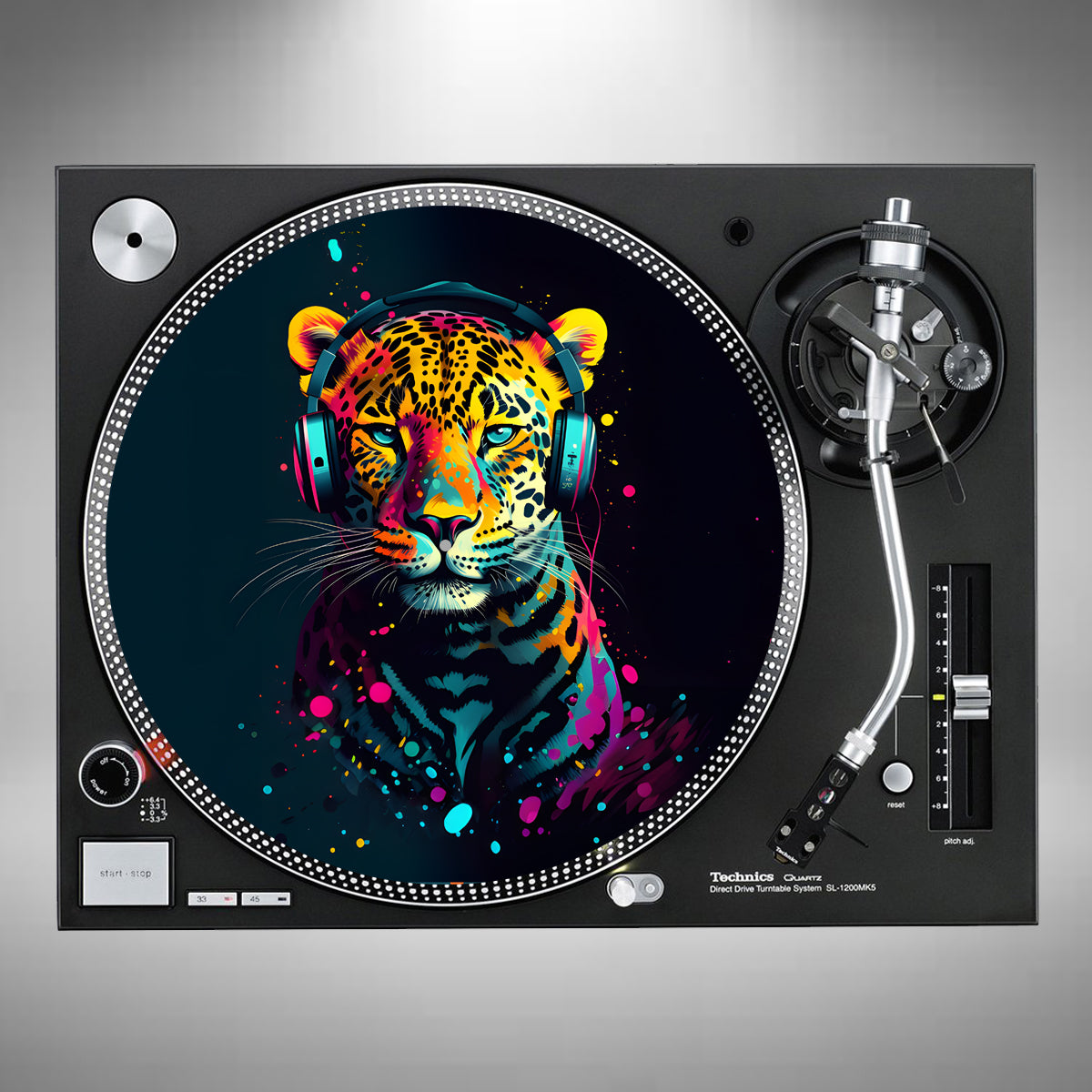 Jaguar Wearing Headphones Slipmats