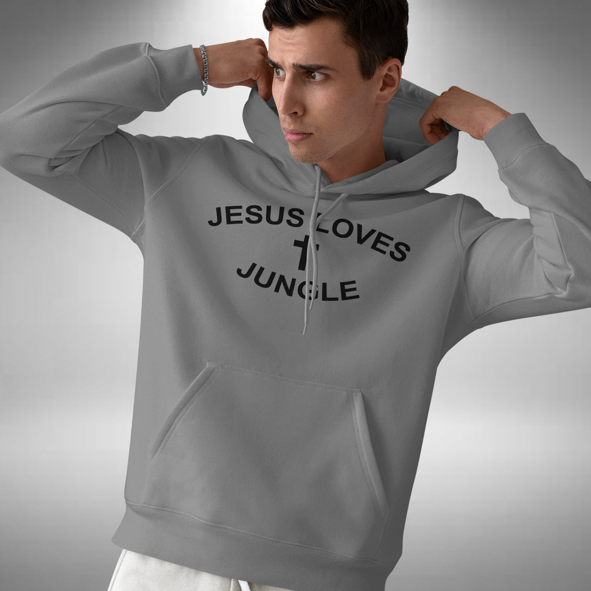 Jesus Loves Jungle Adult Hoodie - Funny Christian Music Lover Raver
