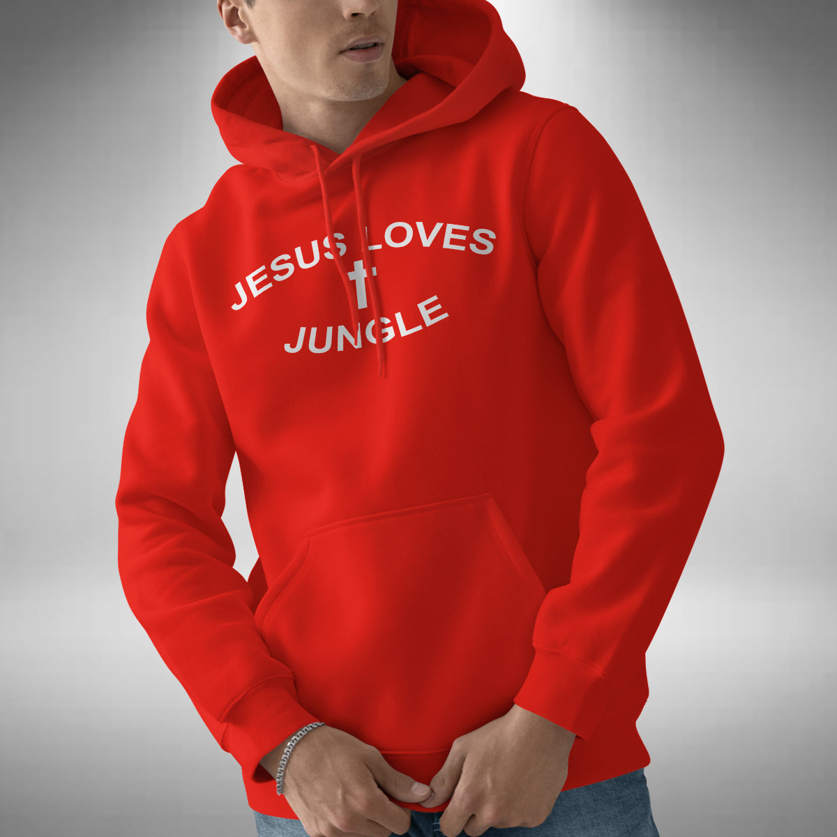 Jesus Loves Jungle Adult Hoodie - Funny Christian Music Lover Raver