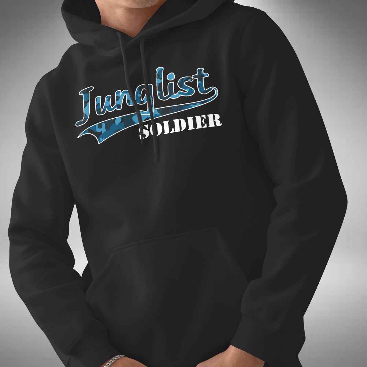 Junglist Soldier Adult Hoodie - Camouflage Jungle Drum and Bass