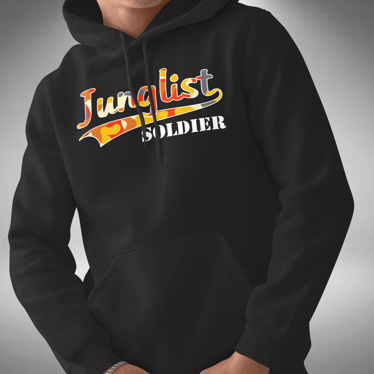 Junglist Soldier Adult Hoodie - Camouflage Jungle Drum and Bass