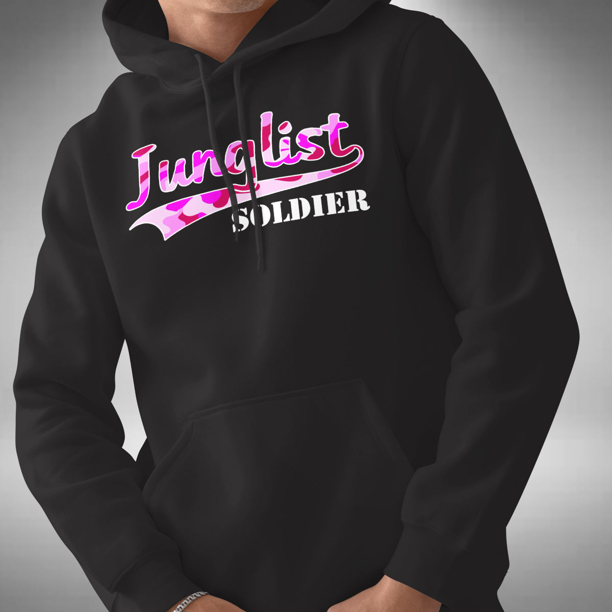 Junglist Soldier Adult Hoodie - Camouflage Jungle Drum and Bass
