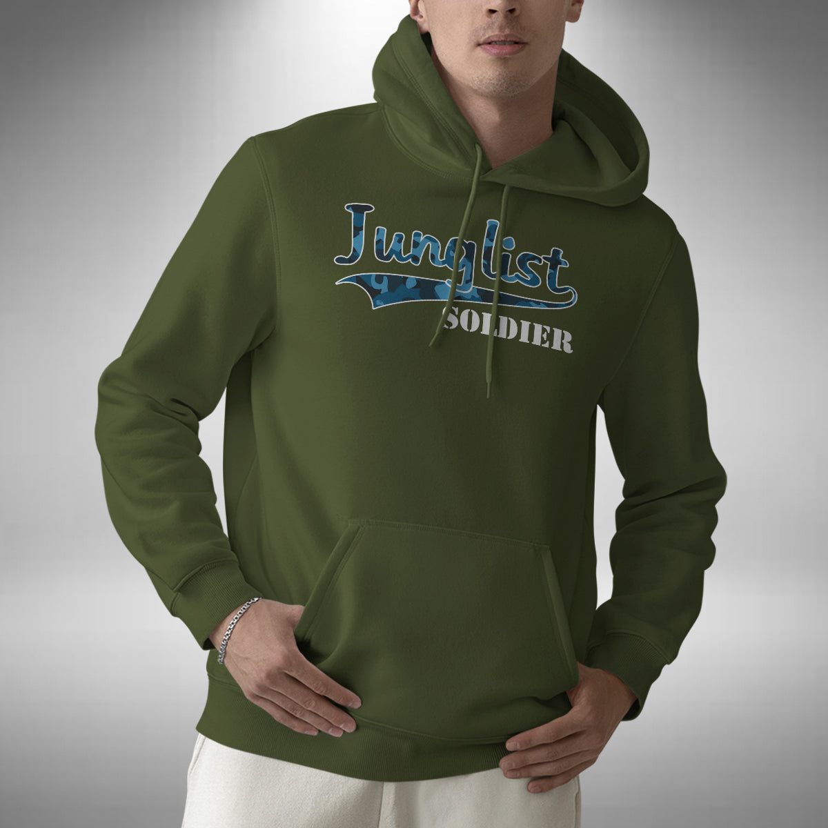 Junglist Soldier Adult Hoodie - Camouflage Jungle Drum and Bass