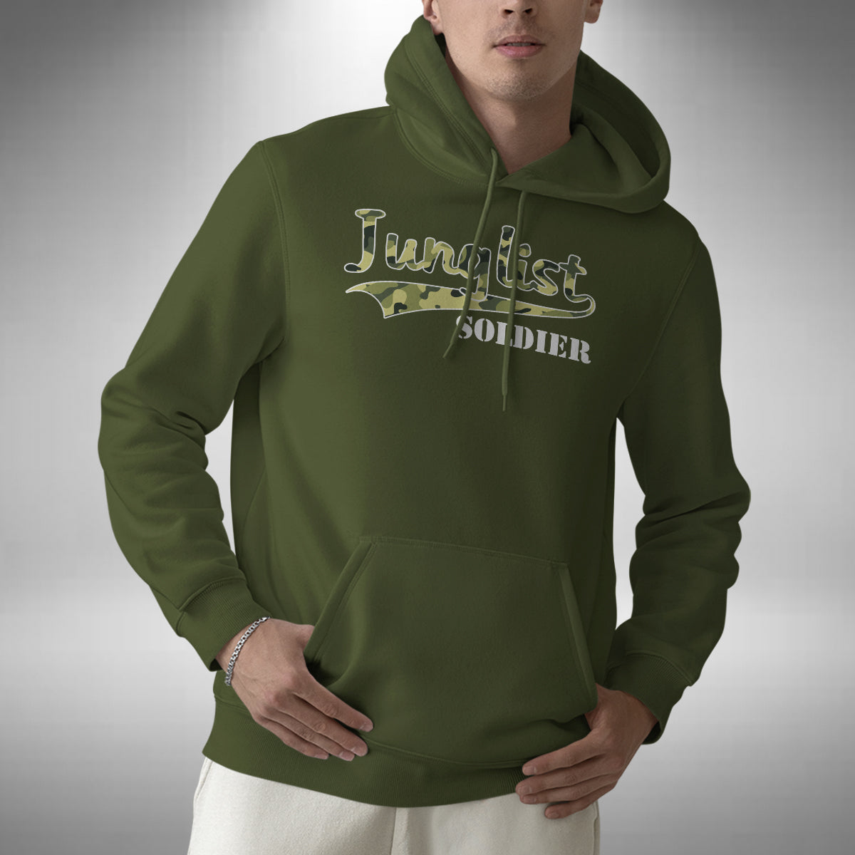 Junglist Soldier Adult Hoodie - Camouflage Jungle Drum and Bass
