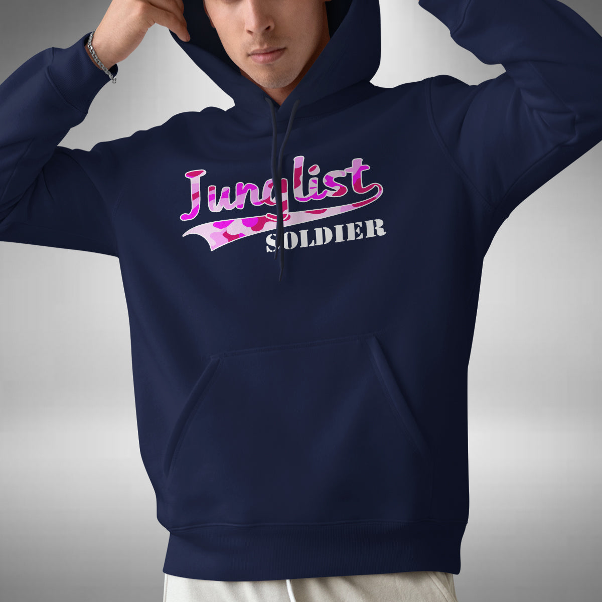 Junglist Soldier Adult Hoodie - Camouflage Jungle Drum and Bass