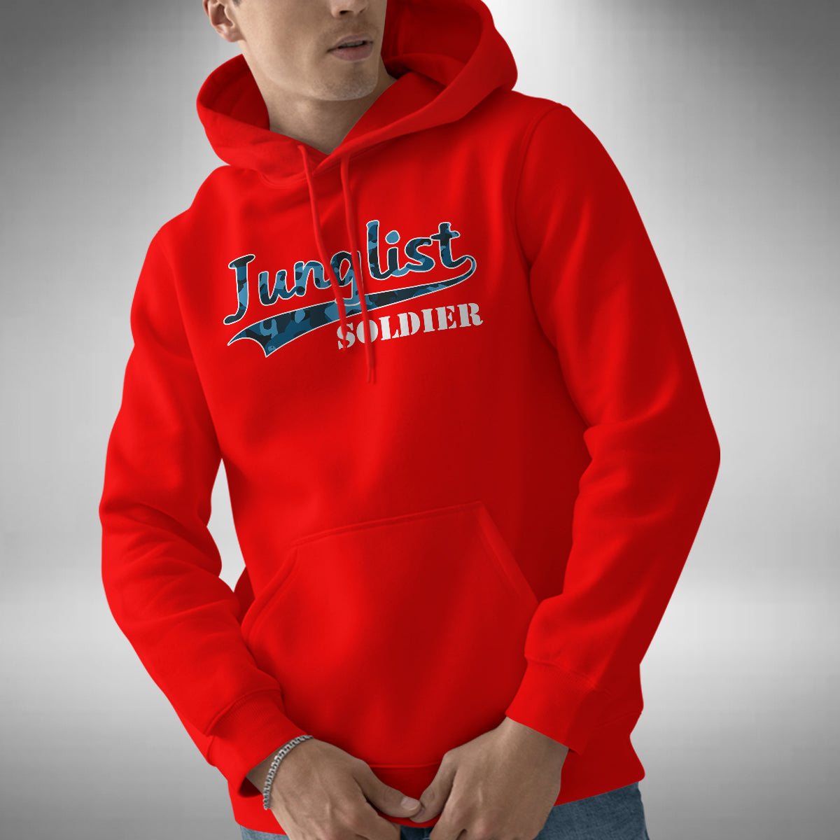 Junglist Soldier Adult Hoodie - Camouflage Jungle Drum and Bass
