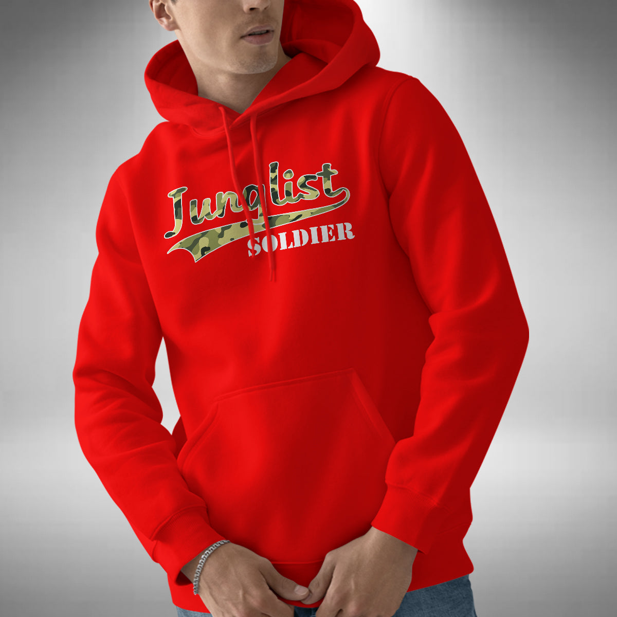 Junglist Soldier Adult Hoodie - Camouflage Jungle Drum and Bass