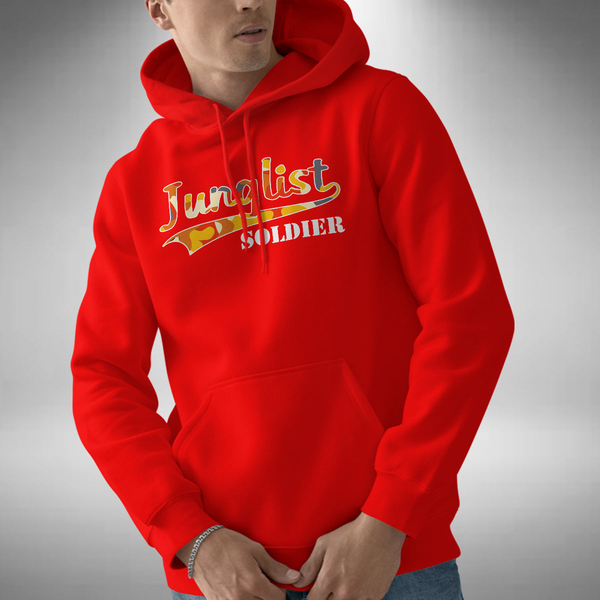 Junglist Soldier Adult Hoodie - Camouflage Jungle Drum and Bass
