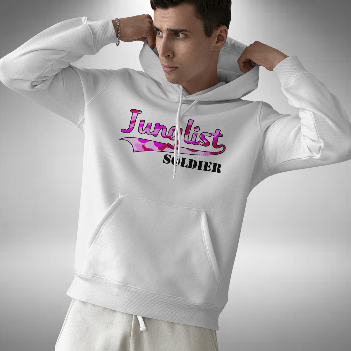 Junglist Soldier Adult Hoodie - Camouflage Jungle Drum and Bass
