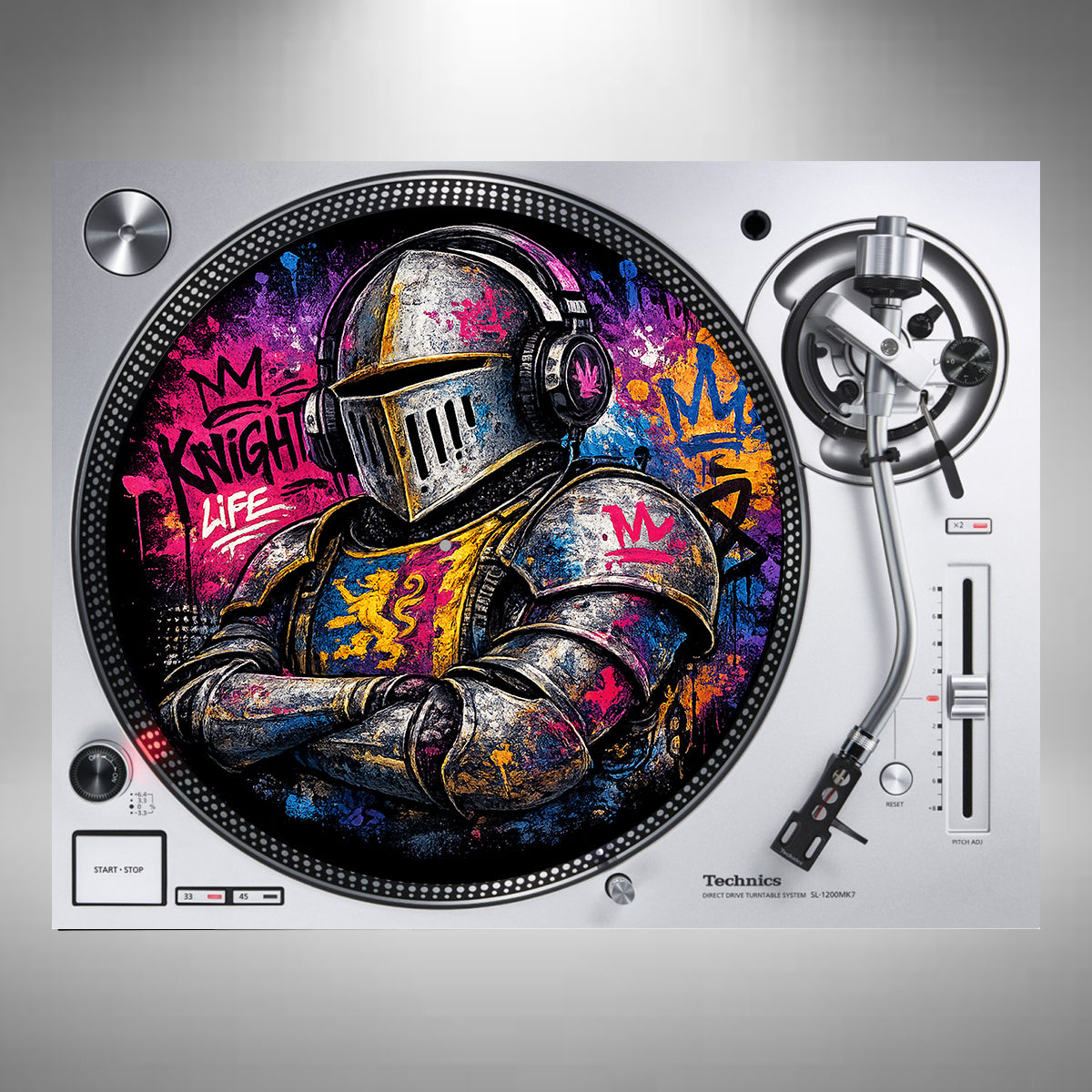 Medieval Knight DJ Turntable Slipmats – 12″ Felt | Single or Pair