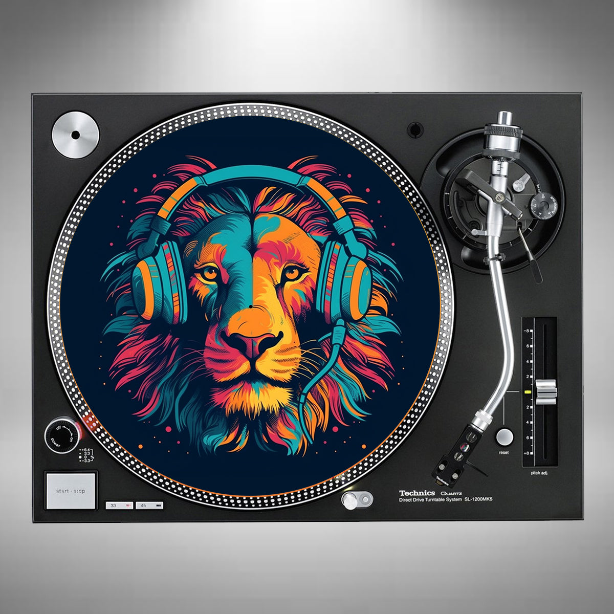 Lion Wearing Headphones Slipmats