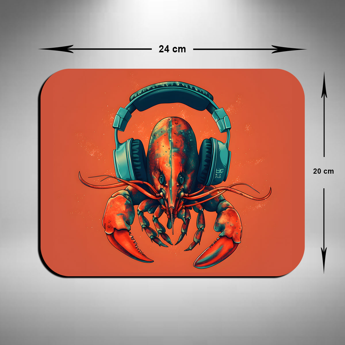 Lobster Wearing Headphones Mouse Mat