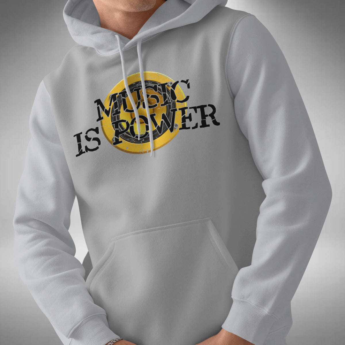 Music Is Power Adult Hoodie - House Drum & Bass Tech Soulful Jungle
