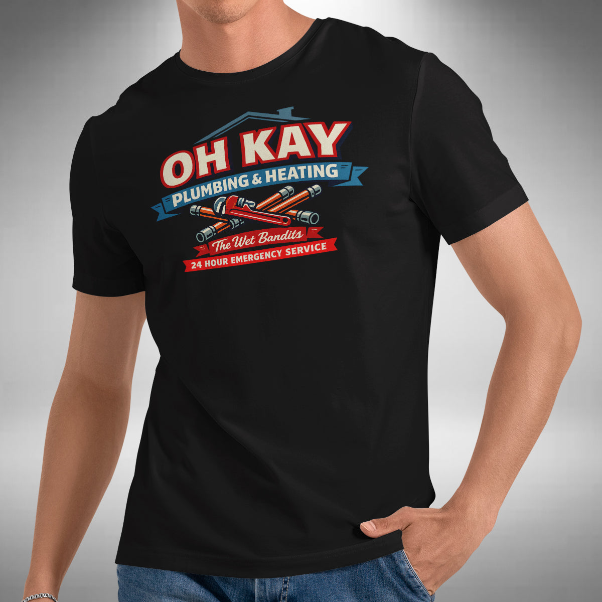 Oh Kay Plumbing T-Shirt - Funny Home Alone Inspired Christmas Movie
