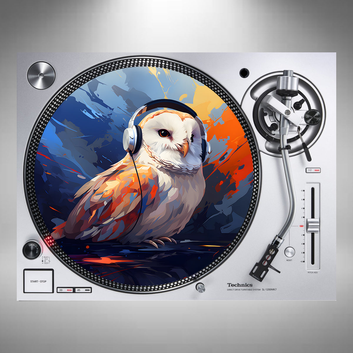 Owl Wearing Headphones Slipmats