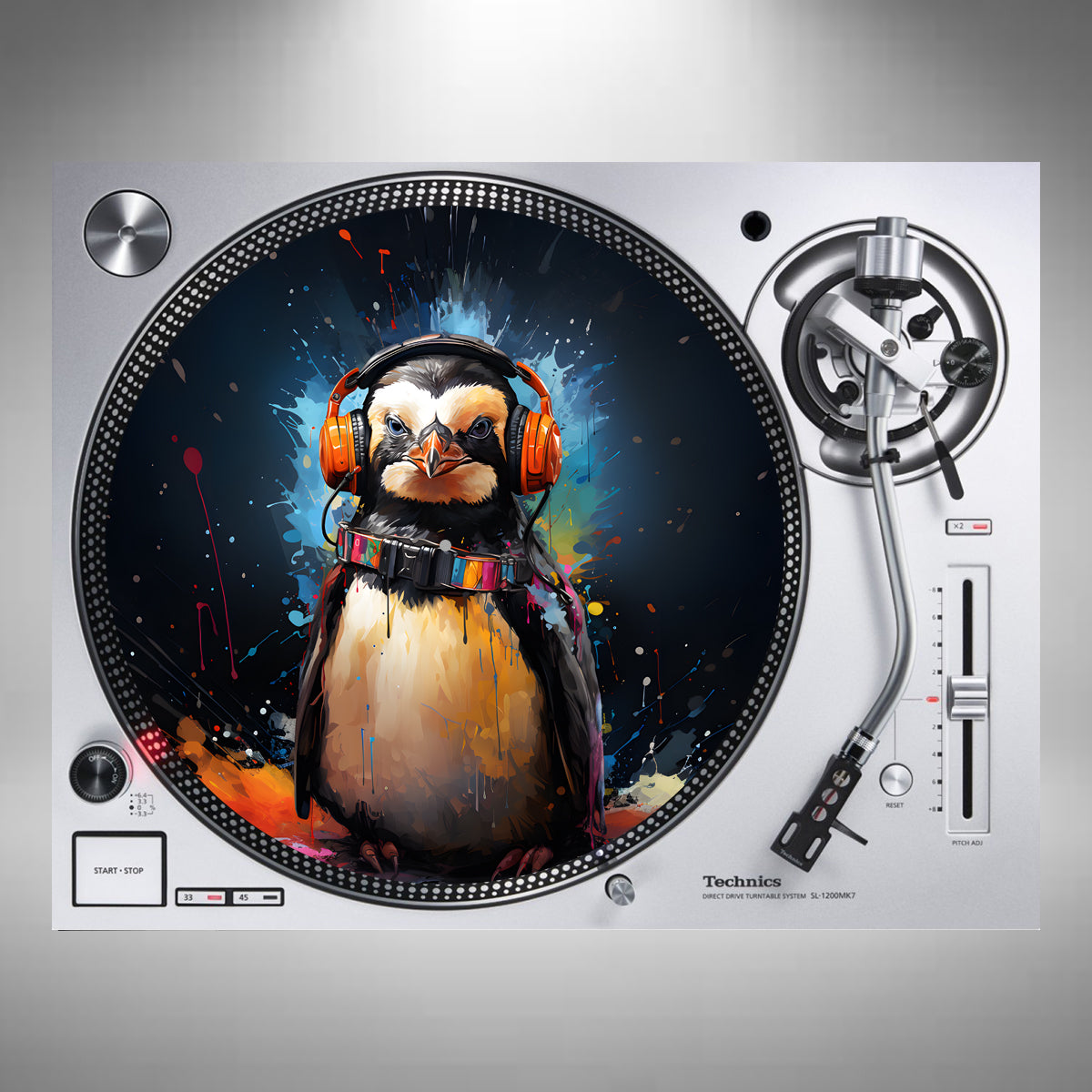 Penguin Wearing Headphones Slipmats