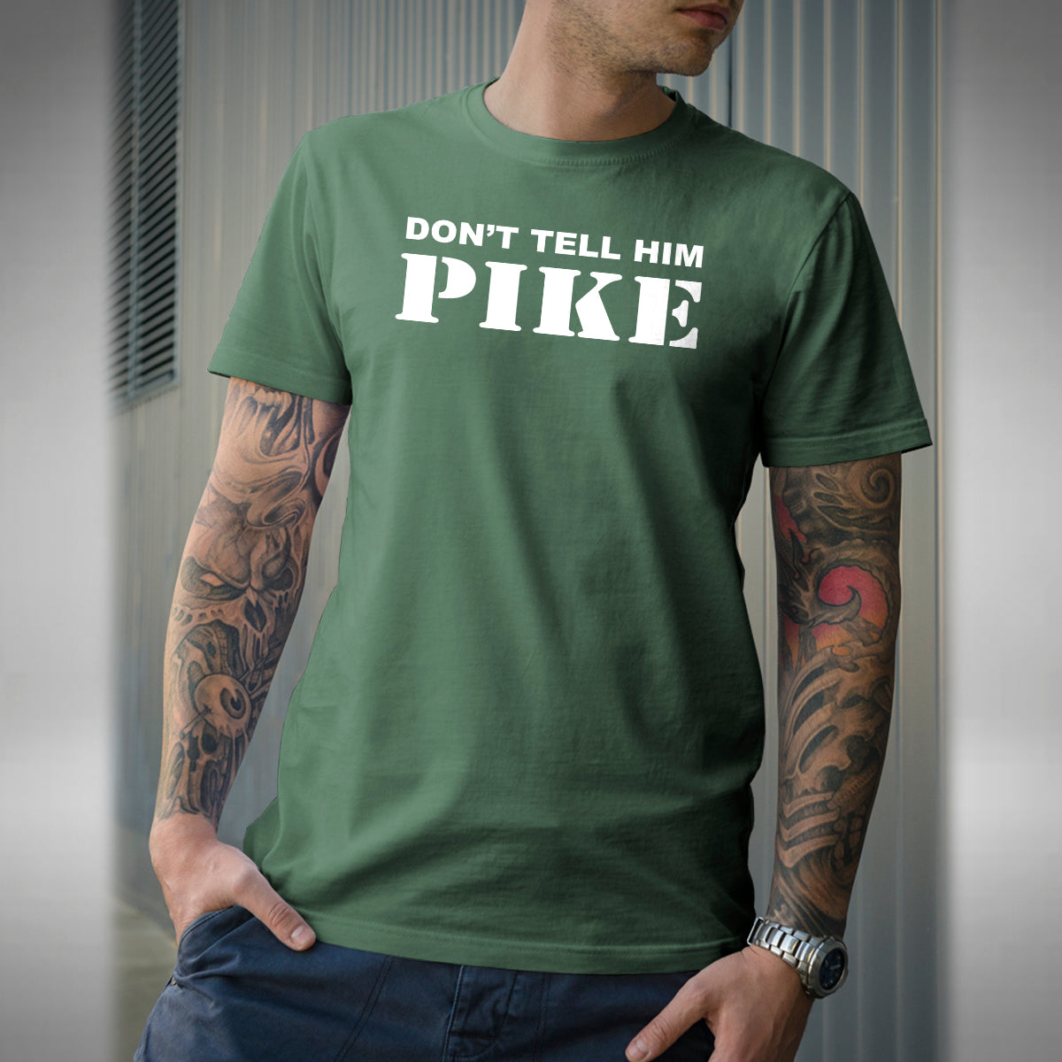Don't Tell Him Pike T-Shirt - Funny Dad's Army Inspired Mainwaring