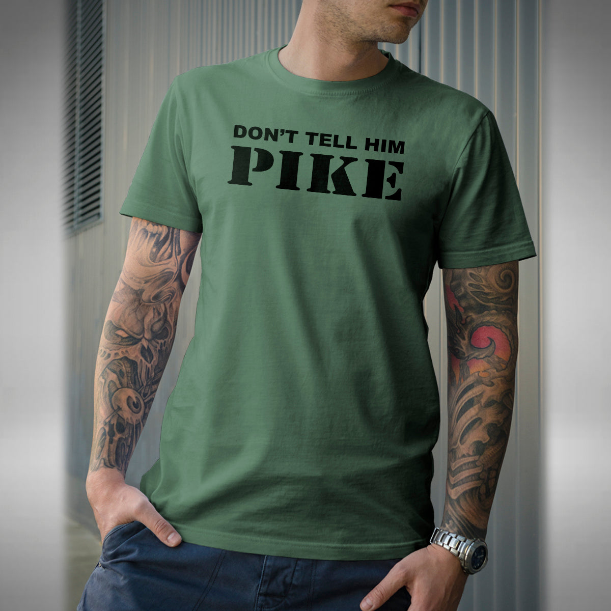 Don't Tell Him Pike T-Shirt - Funny Dad's Army Inspired Mainwaring