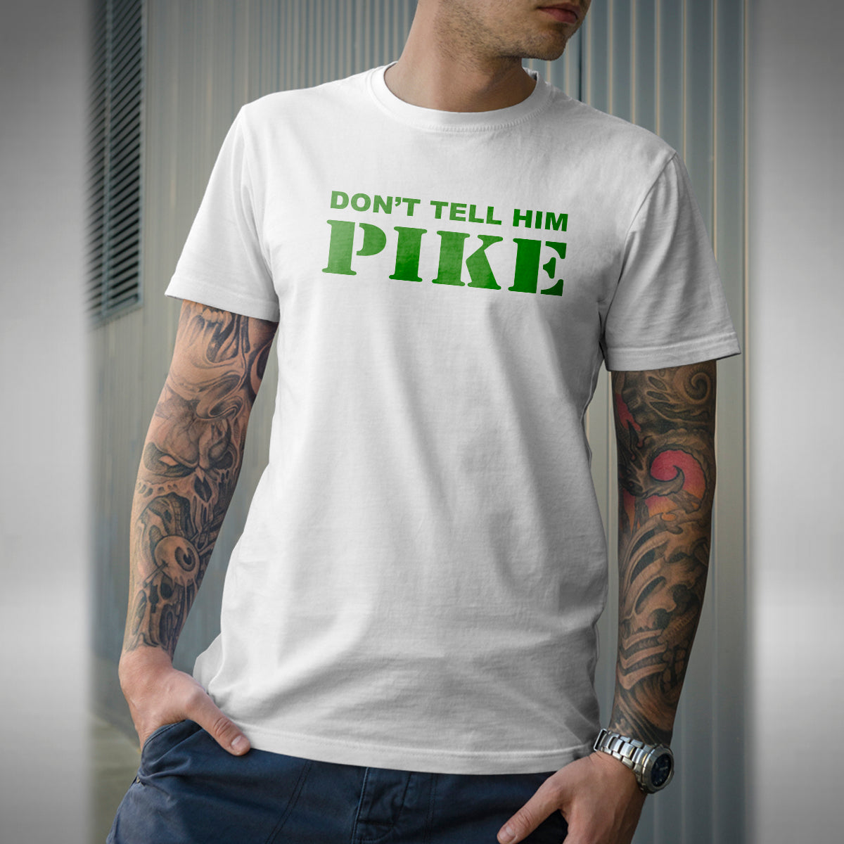 Don't Tell Him Pike T-Shirt - Funny Dad's Army Inspired Mainwaring