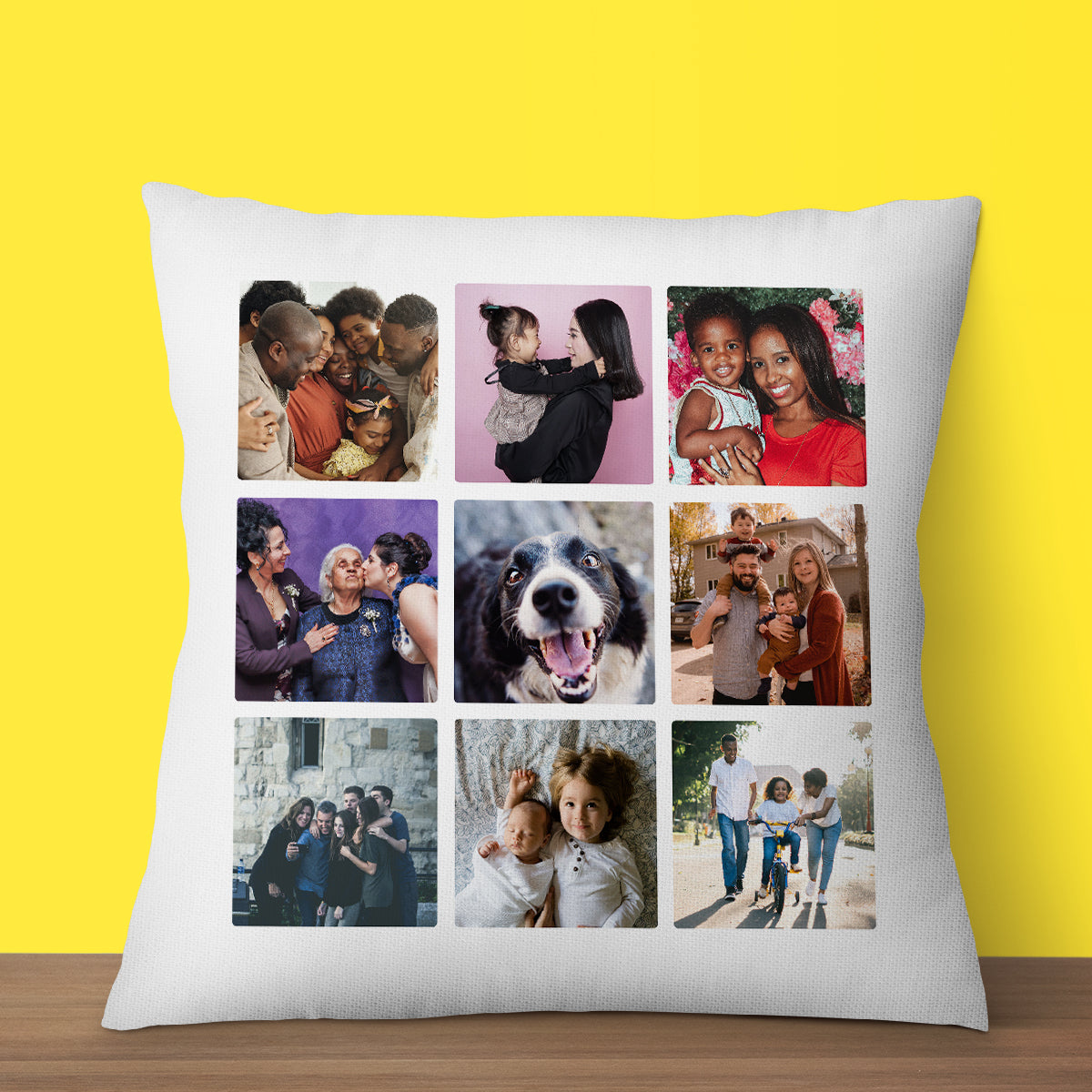 Personalised Photo Cushion Cover – Custom 9 Picture Pillow Case