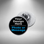 Personalised Metal Pin Badge – Custom Photo, Logo or Text