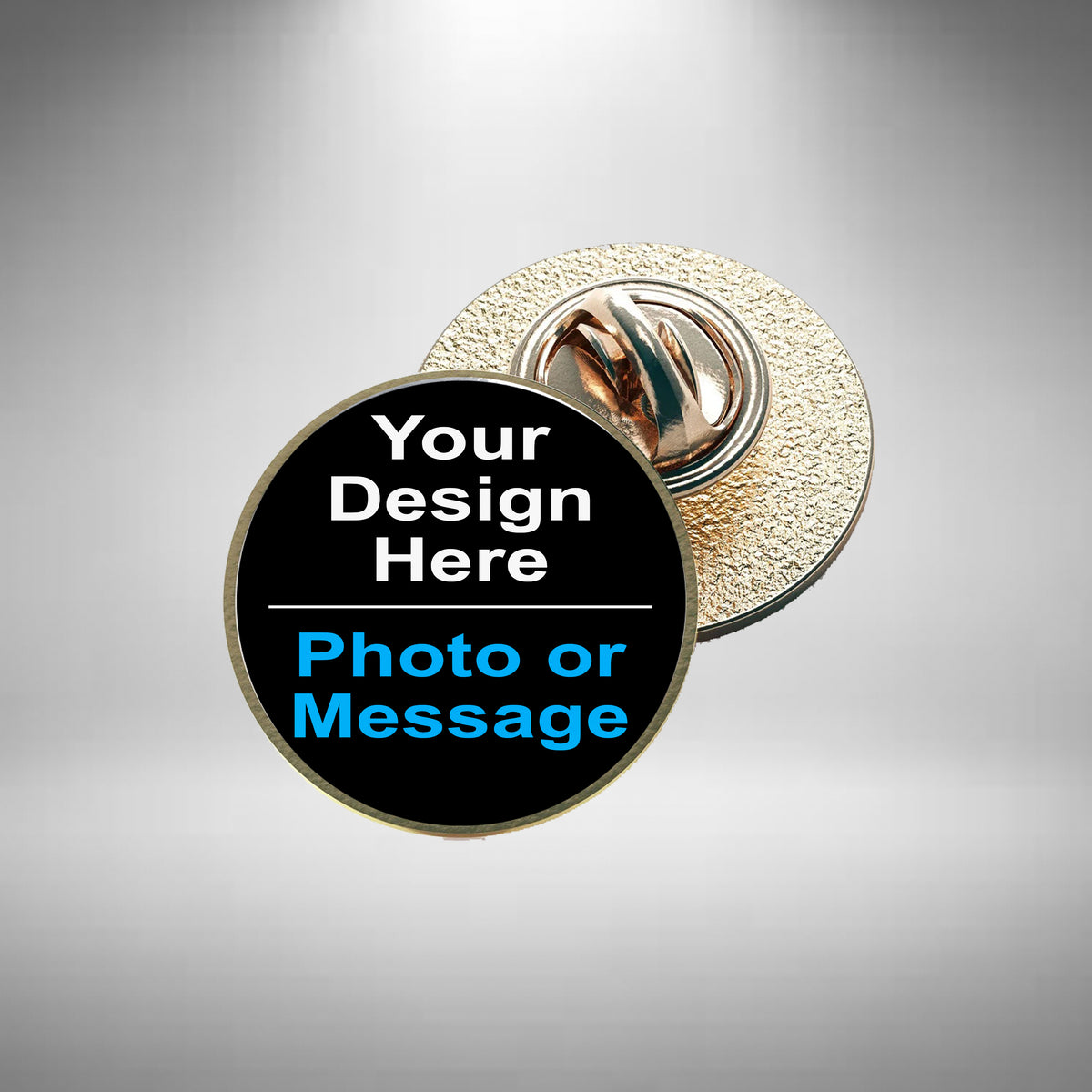 Personalised Metal Pin Badge – Custom Photo, Logo or Text