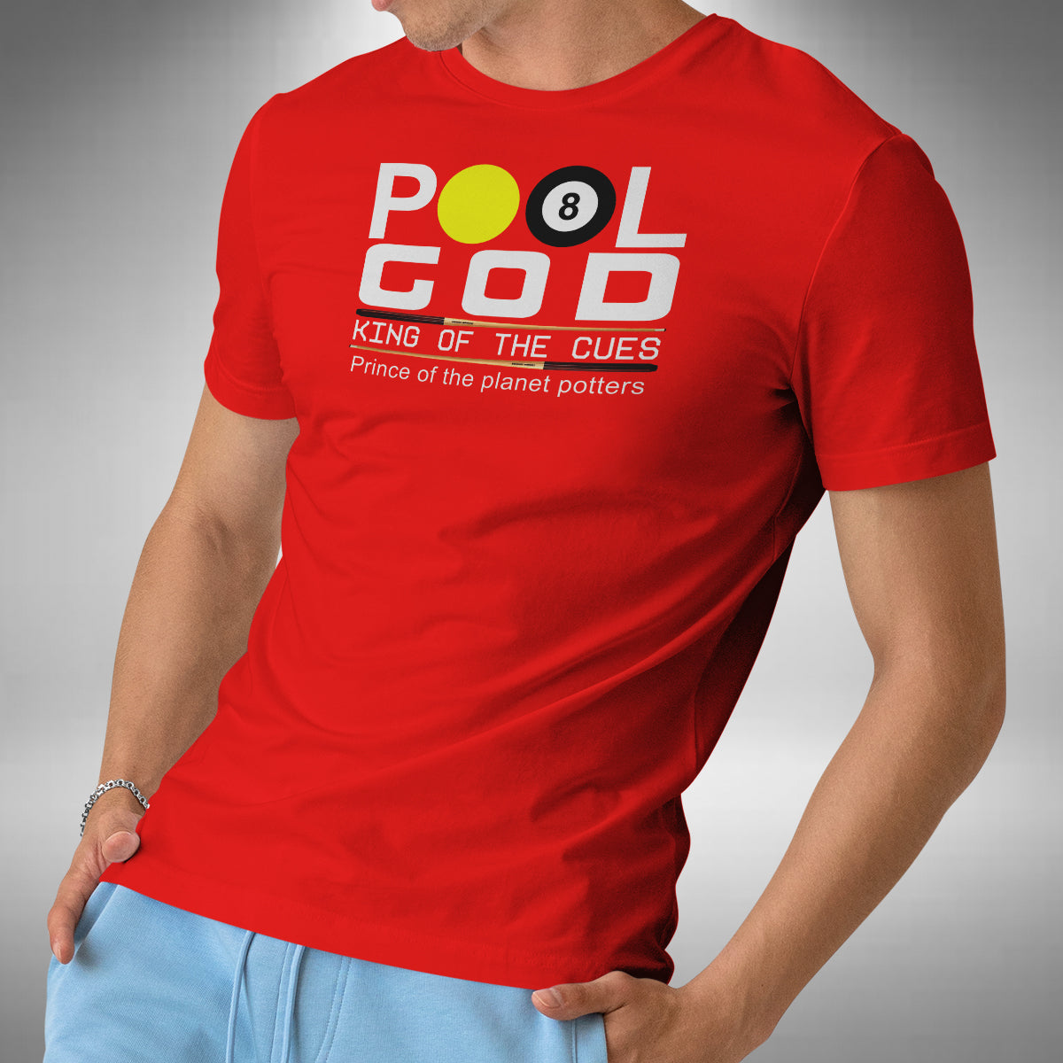 Pool God Men's T-Shirt - King Of The Cues Funny Red Dwarf Inspired