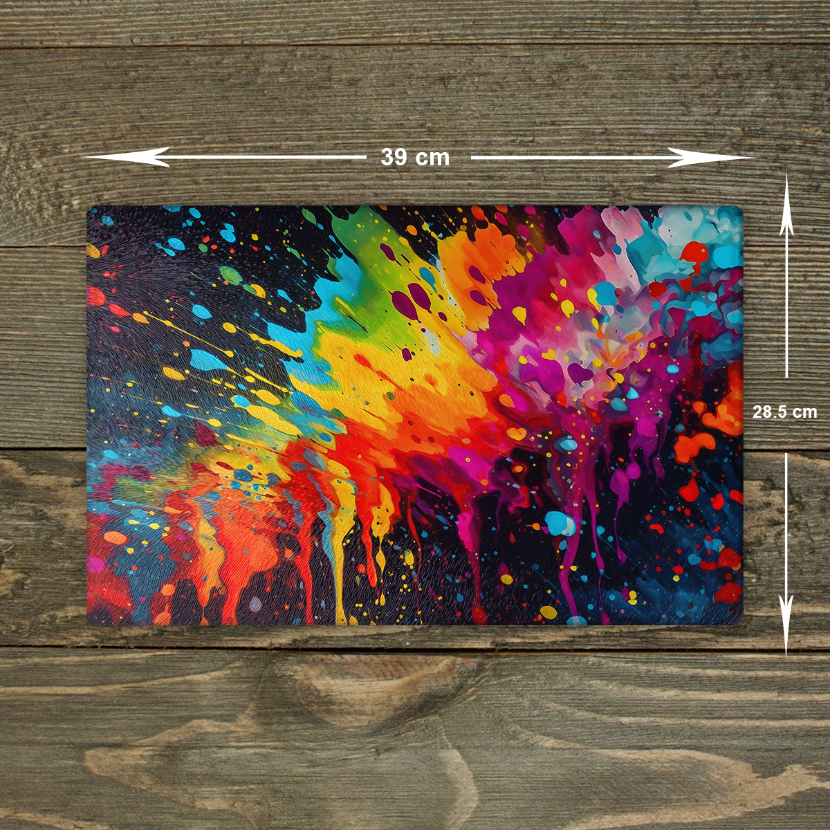 Paint Splatter Glass Chopping Board - Cutting Board Worktop Saver PS1 Size A3