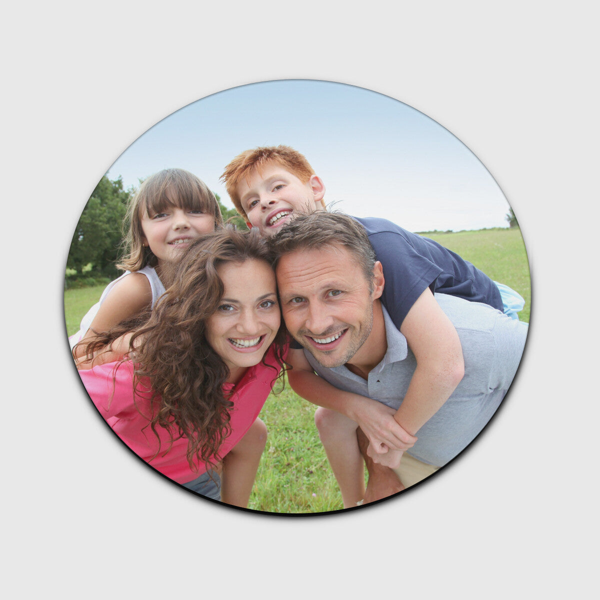 Personalised Round Photo Mouse Mat – Custom Text, Photo or Logo