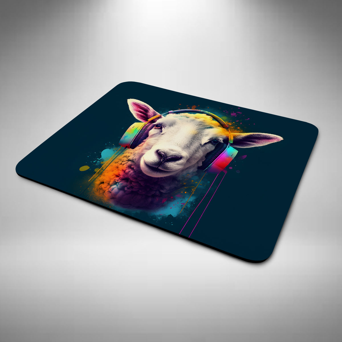 Sheep Wearing Headphones Mouse Mat