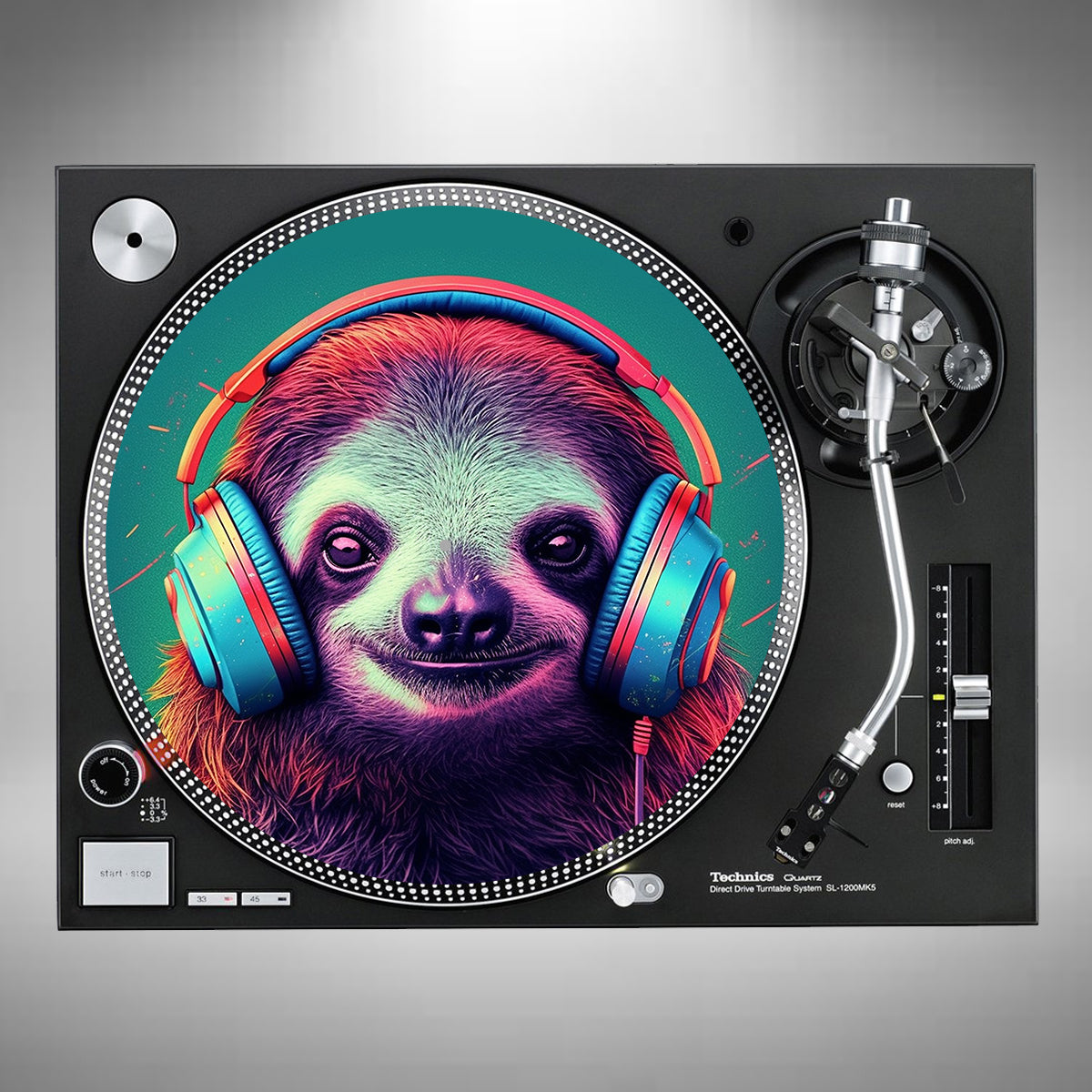 Sloth Wearing Headphones Slipmats