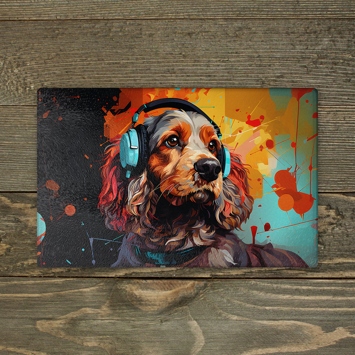 Springer Spaniel Glass Chopping Board – A3